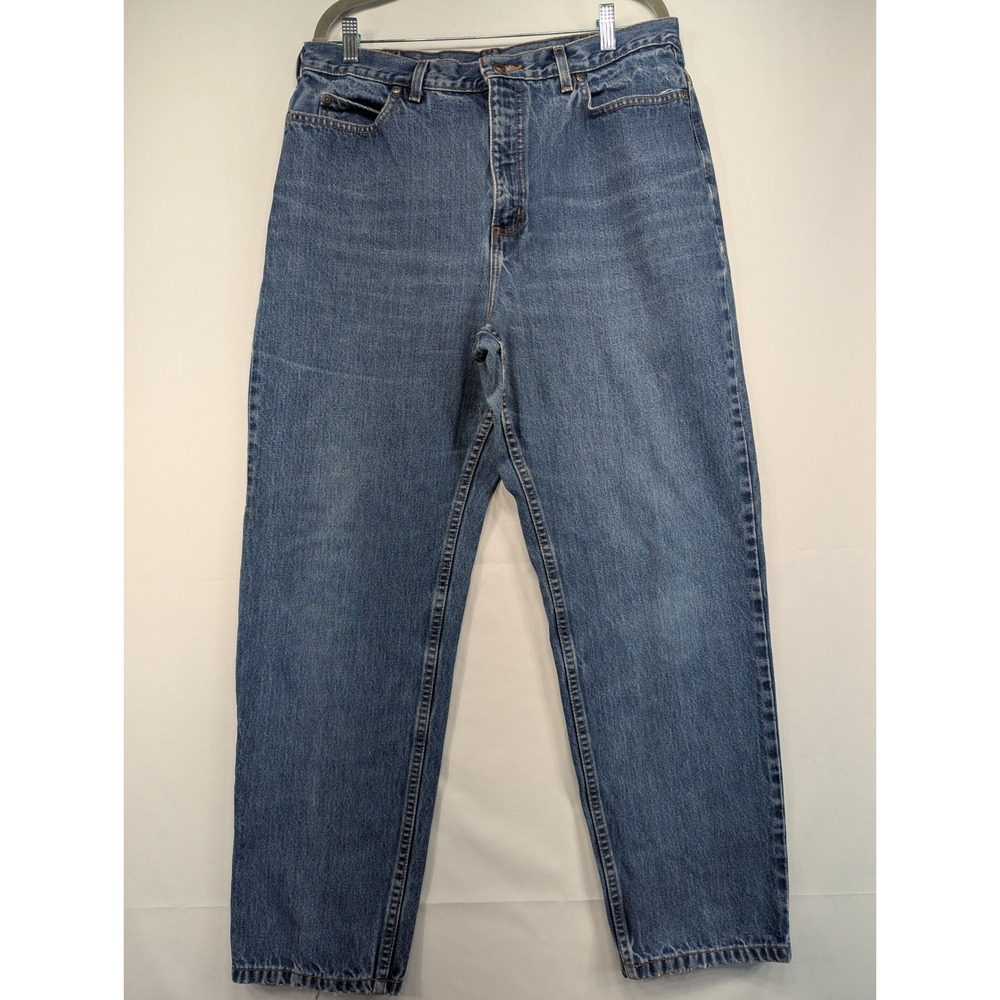 Lands‎ End Womens Size 16 Regular Blue Denim Jeans Straight Leg Classic Fit